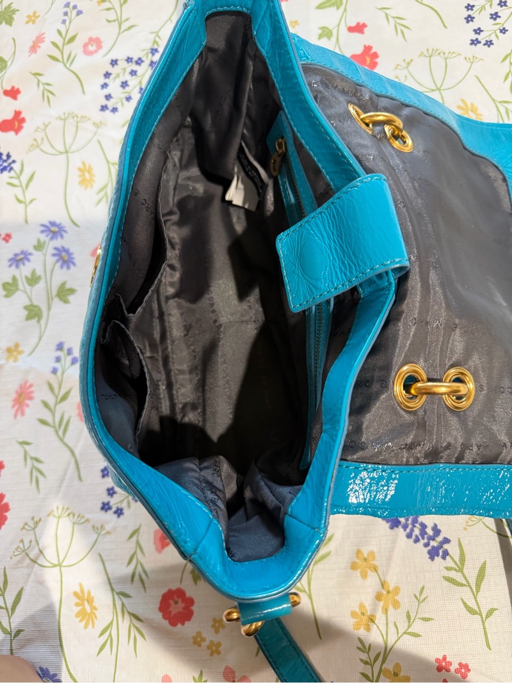 Marc by Marc Jacobs bag Turquoise Patent Leather Top-Handle - Picture 3 of 7